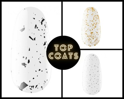 No Wipe Top Coat Black Confetti Kodi Art Cover Flake for Nail Art 8 ml