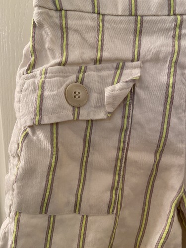 Zara Kids Shorts Buttoned Pockets Striped Linen Blend Girls Size 7 yrs - Picture 4 of 7