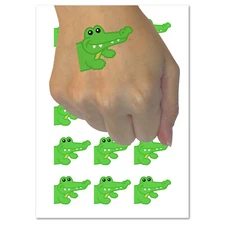 Peeking Alligator Temporary Tattoo Water Resistant Fake Body Art Set