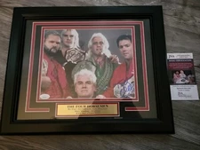 WCW  FOUR HORSEMEN RIC  FLAIR SIGNED 8x10 PHOTO ARN,TULLY, JJ,BARRY JSA Framed !