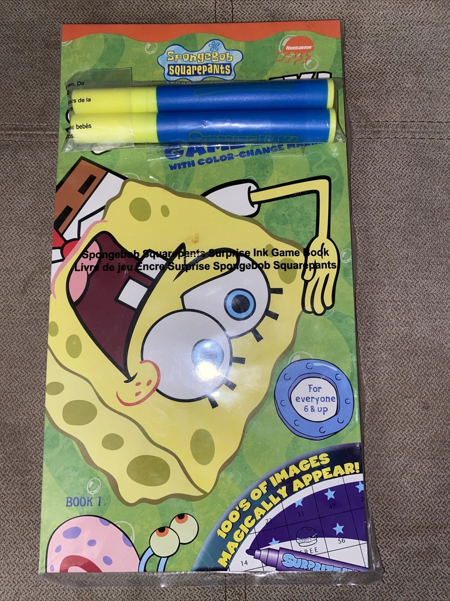 SpongeBob Squarepants Surprize Ink Book 1,2,3 Set Color Changing Marker  2002 New