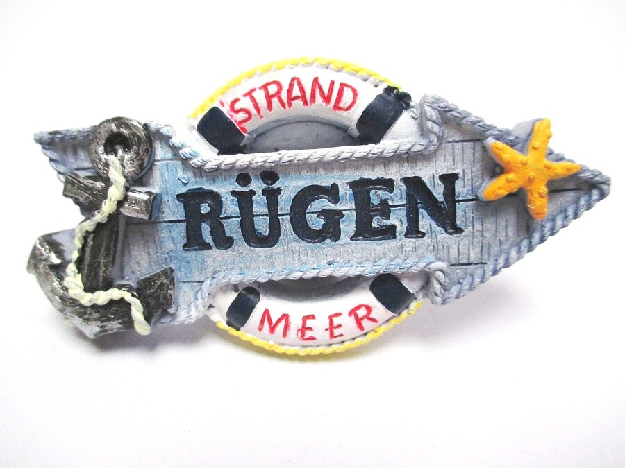 Rügen Baltic Sea magnet anchor beach sea poly souvenir Germany