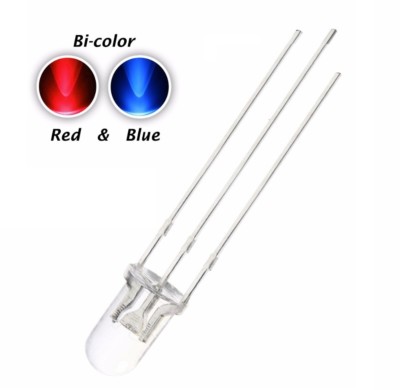 20PCS 5mm Dual Bi-Color Red Blue Bright 3-Pin Water Clear bulb LED Common Anode
