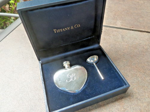 Vintage Tiffany & Co Sterling Silber Herz Parfum Flakon Trichter & Box B Mono