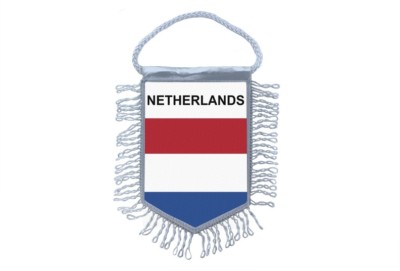 Fanion Mini Drapeau Amsterdam Pays-Bas - 15x10cm, Polyester Double Face, Pour Voiture, Décoration, événement