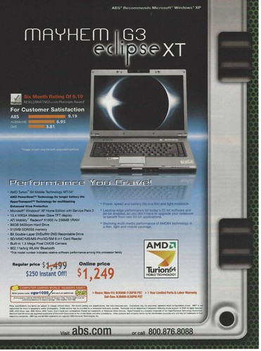 Vintage/Retro ABS Ultimate M6 Mayhem G3 Gaming PC Print Ad Promo 2006 - Picture 3 of 4