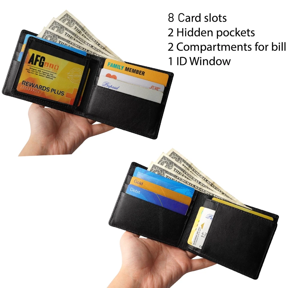 Carteira masculina de couro bifold crocodilo genuína feita à mão RFID bloqueio - Imagem 3 de 4