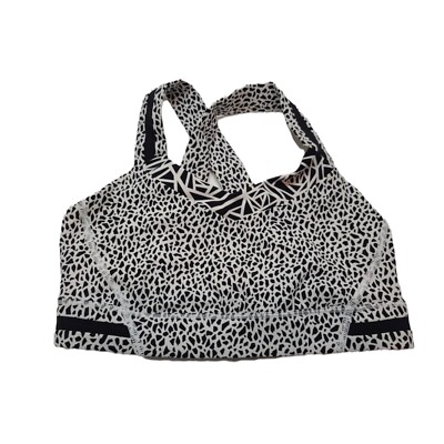 Lululemon Rack Pack Bra Miss Mosaic White Posey Black No Pads