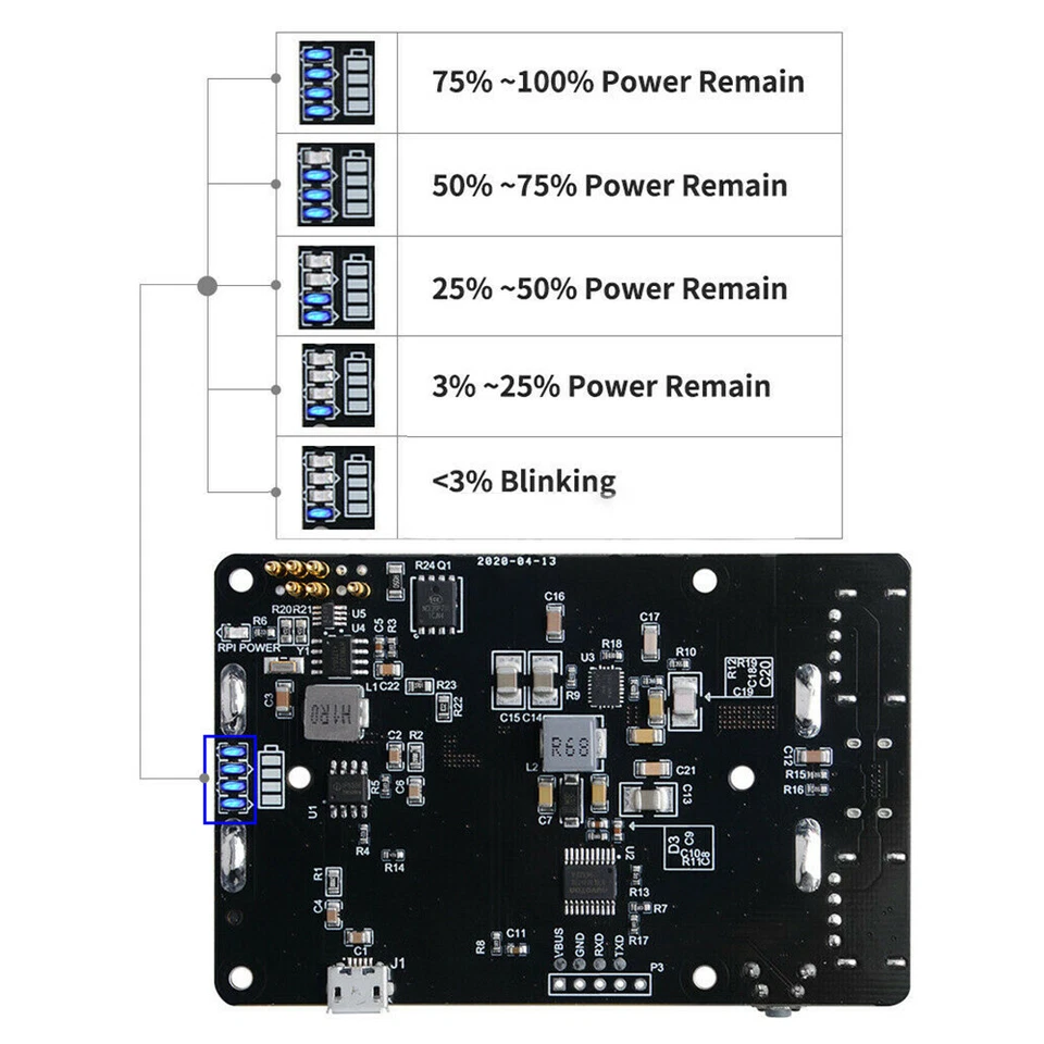 Raspberry Pi 4B UPS with RTC Uninterruptible Power Supply 18650 Battery Charger - Image 4 of 4