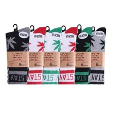Multipack Classic Mens Smokin Mix Sports Socks   Leaf Pattern Cotton Rich