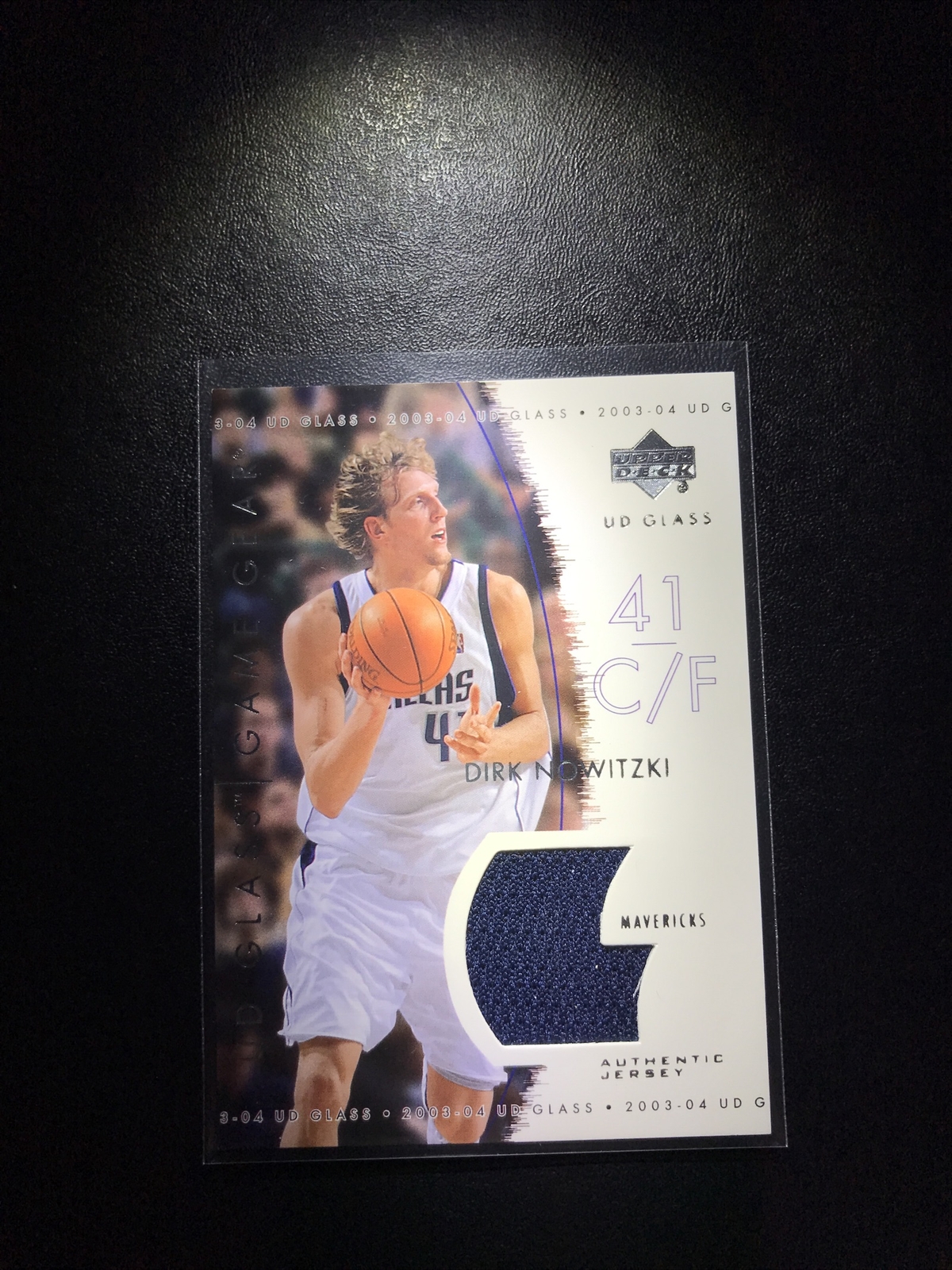 DIRK NOWITZKI 2003 UD Glass Jersey Patch Game Gear #GG-DN Mavericks Game Worn