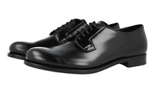 PRADA Brushed/Polished Leather Derby Dress Suit Shoes Black -  US 10.5 EU 43,5