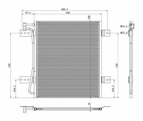 HD+ Ford | International Premium Condenser 2001-2006: F650, 4200, 4300, 4400, 85 - Picture 3 of 3