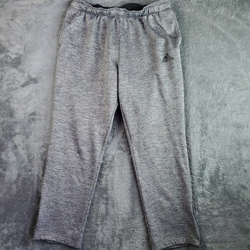 Adidas Pants Mens XL Gray Training Climawarm Fleece Active Zip Ankles AY7463