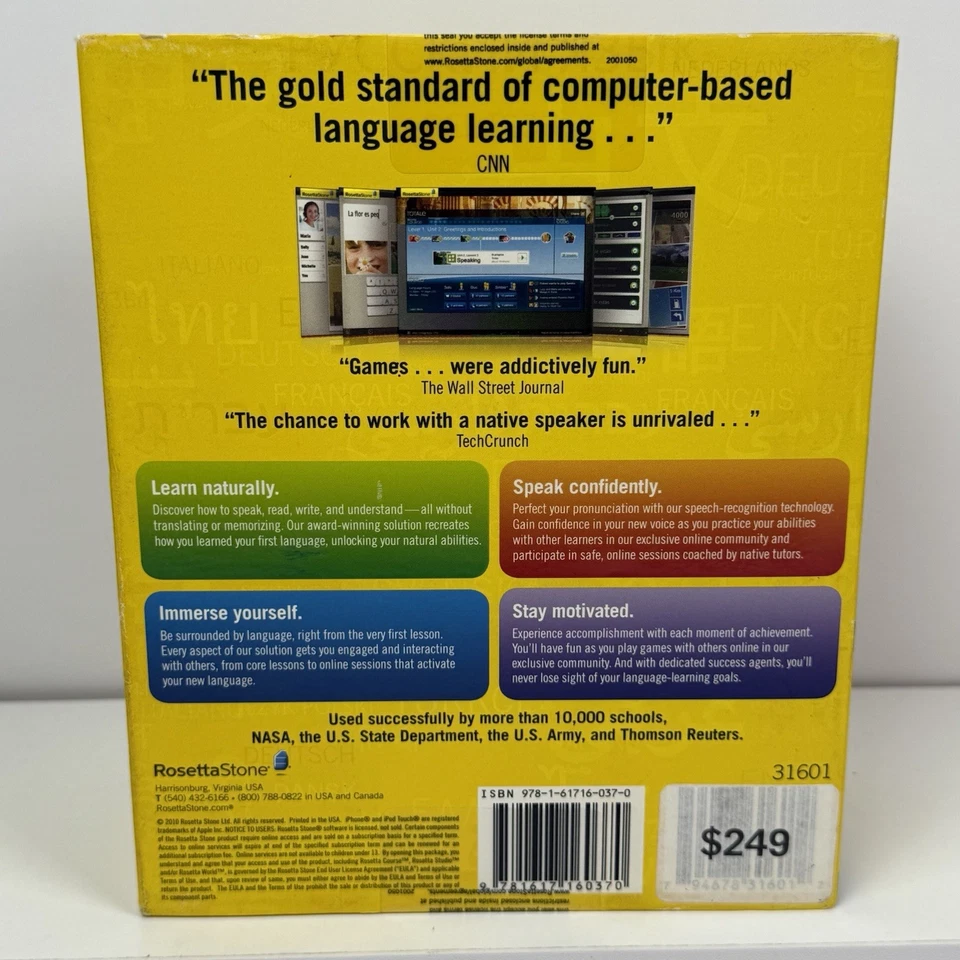 Rosetta Stone Italian Version 4 Level 1-5 Italiano Language CD PC Set Brand New - Image 3 of 4