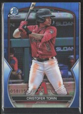 2023 Bowman Draft #BDC-148 Cristofer Torin Chrome Blue Refractor #/150 (JB)