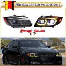 LED Scheinwerfer Set Angel Eyes für BMW 3er E90 E91 2005-12 Blinker Tagfahrlicht