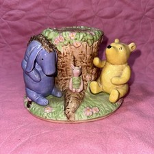 Disney Winnie the Pooh Bear Eeyore Piglet Toothbrush Holder Hand Painted Ceramic