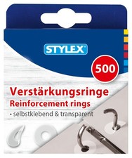 500 St&uuml;ck Stylex Lochverst&auml;rkungsringe, selbstklebend, wei&szlig;