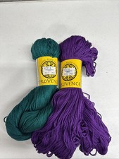 Classic Elite Yarns Provence Egyptian Cotton Yarn Purple Teal 2 Skein Lot