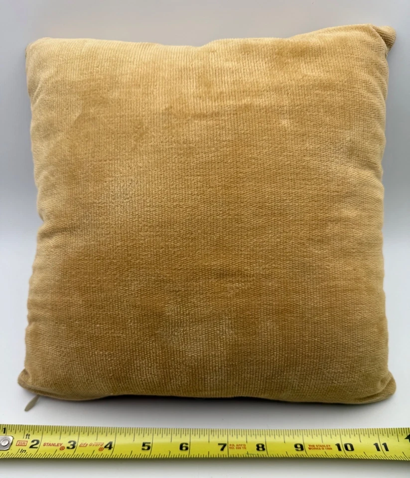 Vintage French Tapestry Throw Pillow 11" x 11" Romanticism Jacquard Corduroy - Image 2 of 4