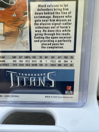 2025 Score-A-Treat Football Cam Ward Rookie Card RC Tennessee Titans New - Picture 9 of 10