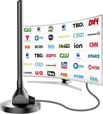 Indoor Digital TV Antenna 2025 Long Range 4K 1080P with Magnetic Base
