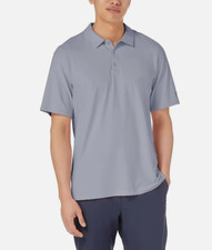 Kirkland Signature Men  s Regular Fit Performance Polo, Gray, Large