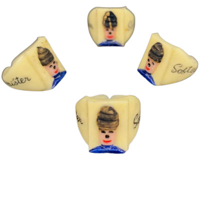 Set of 4 Vintage 1950s Mister Softee Rings | Gumball Machine Toys | NOS