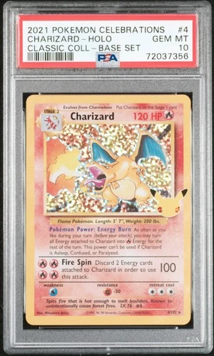 2021 Pokemon Celebrations Charizard-Holo #4 GEM MT PSA 10 Classic Coll-Base Set