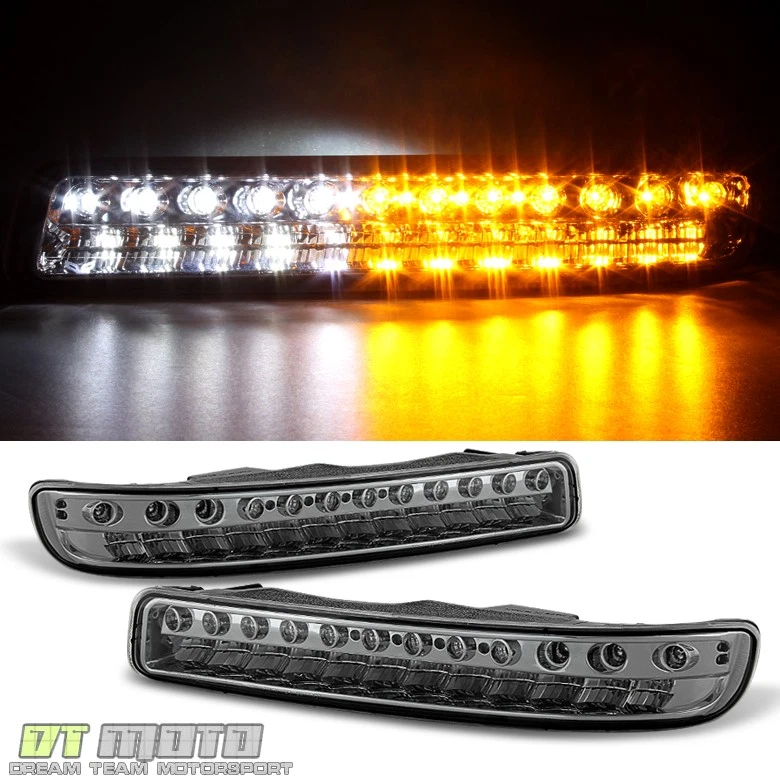 Faros proyectores Sierra Yukon Halo 2000-2006 ahumados + lámparas LED de señal de parachoques Foto 4 de 4