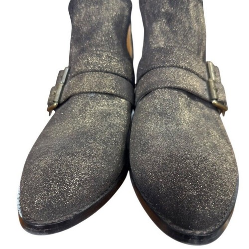 Sbicca Forager Gold Suede Leather Ankle Booties Boots Block Heel Shoes sz 9 - Picture 7 of 18
