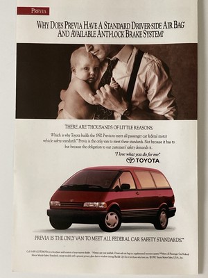 1992 Toyota Previa Minivan Print Ad Thousands Of Little Reasons