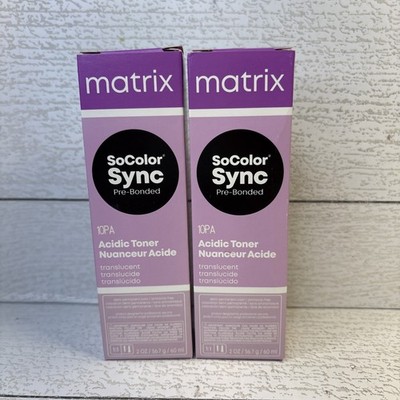 2- Matrix SoColor SYNC Pre-Bonded ACIDIC TONER Hair Color Purple Box 10 PA