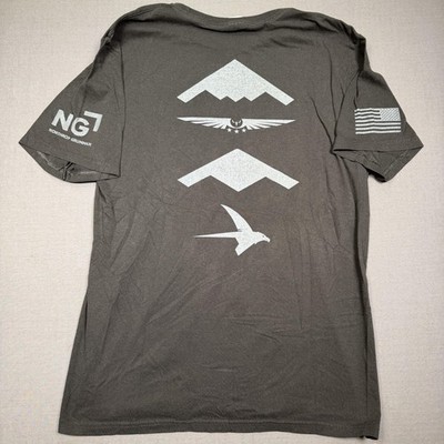 Northrop Grumman Shirt Mens Medium black Strike Academy Flag Graphic Tee T-Shirt