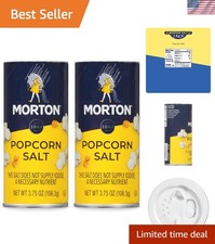 Extra-Fine Popcorn Salt 3.75 oz - Non-Iodized, Vegetarian-Friendly, 2-Pack