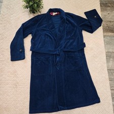 State O Maine Vintage Blue Crushed Velvety Men's Robe Medium