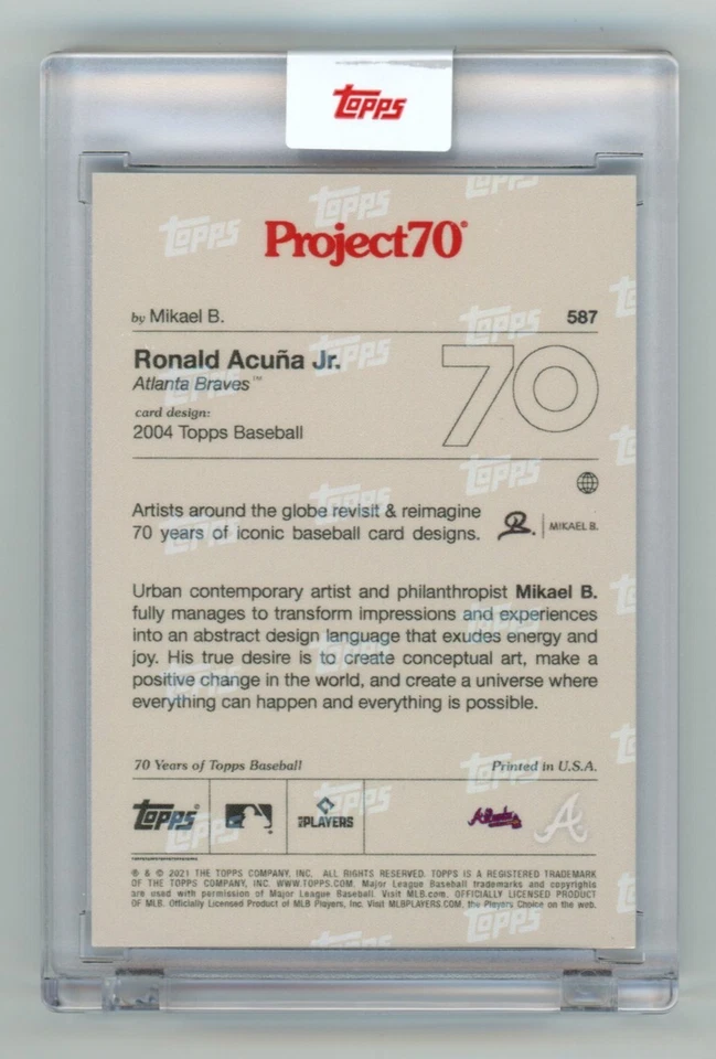 2021 Topps Project 70 Card #587 - 2004 Ronald Acuna Jr by Mikael B PR /1639 - Image 2 of 2