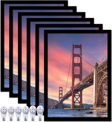 6 Sets 8x11 Picture Frame, Frames for 8 x 11 Canvas Collage Photo Poster Cert...