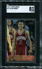 1996-97 Allen Iverson Rookie Card Topps Chrome #171 Philadelphia 76ers SGC 8. rookie card picture