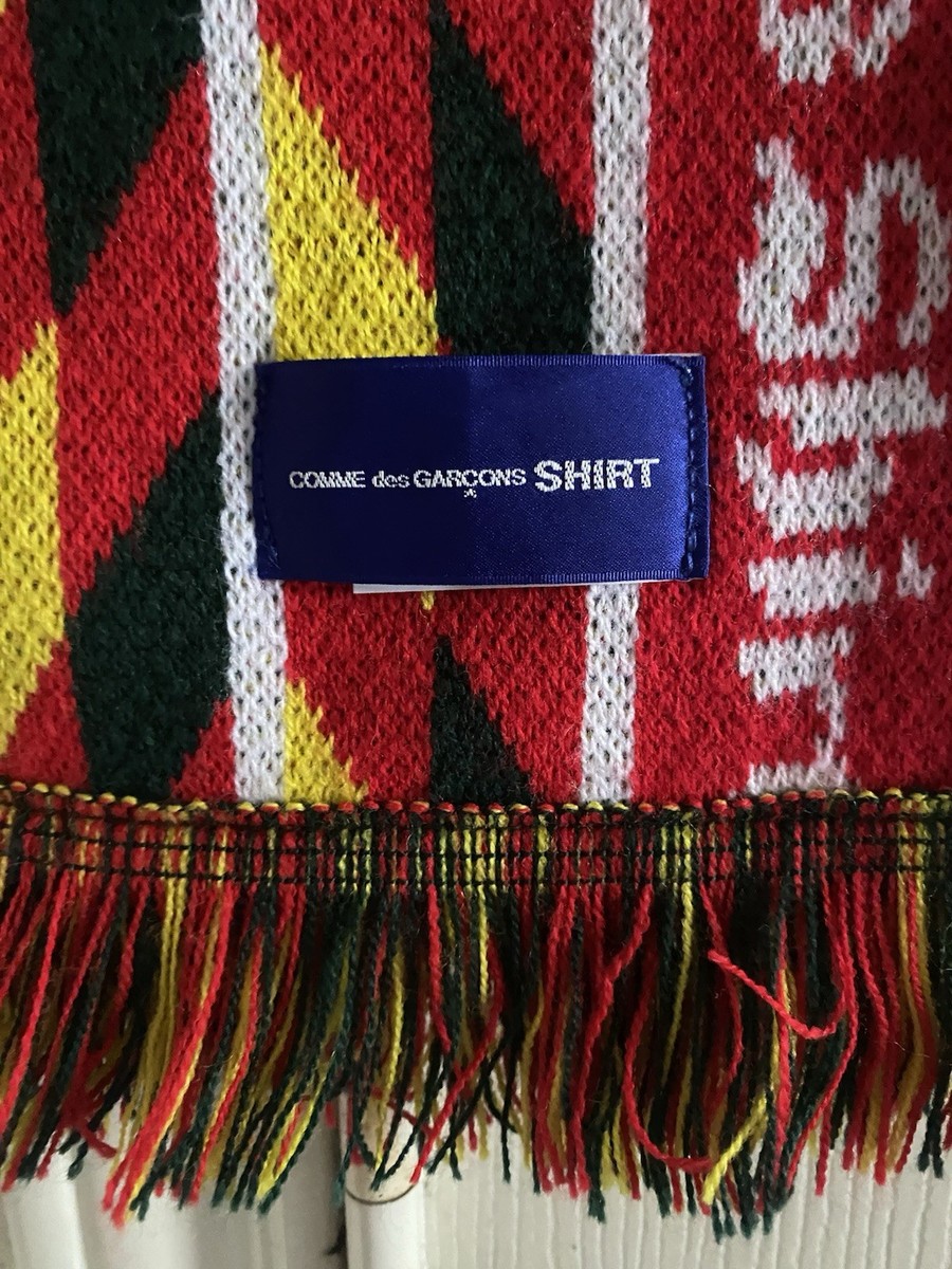 Comme des Garçons SHIRT Men's Geometric Knit Scarf Red Yellow
