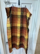 VTG Lg Tablecloth Autumn Harvest Jacquard Cotton Leaf Leaves Cottagecore 90x54  
