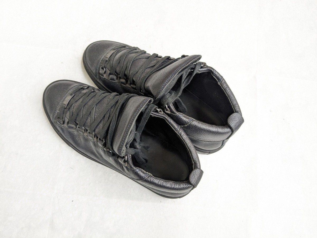 Balenciaga Arena Men 7 40 Navy Blue Black Leather High Top