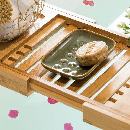 Soap Dish for Shower, Ceramic Soap Dish Non-Slip Soap Holder Bar Saver Tray f... - Picture 7 of 7