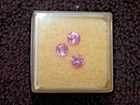 3x Natural Pink Sapphire Faceted Gemstones, 4.5mm Round - 1.48 Ct Tw