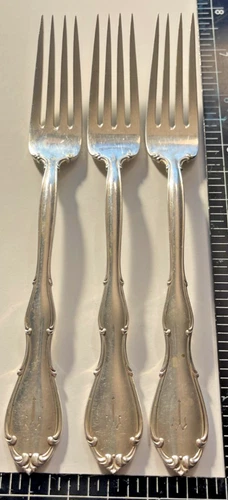 1957 TOWLE FONTANA 7 1/4" FORK "T" MONOGRAM 51 GRAMS .925 STERLING SILVER =$122+