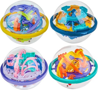 4er Pack 3D Puzzle Ball Gehirn Spiele Spielzeug | für Kinder ab 6 7... 
