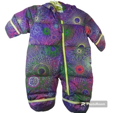 Columbia Snuggly Bunny Bunting Purple Spirals Infant Girls 6 Months