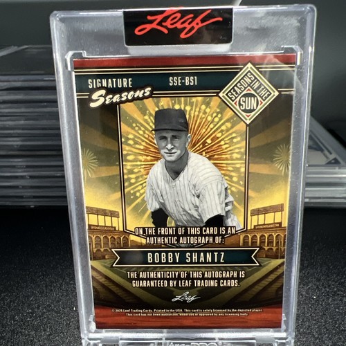 Bobby Shantz 2025 Leaf Seasons in the Sun #SSE-BS1 Holo Bronze AUTO SN/35 - Picture 2 of 2