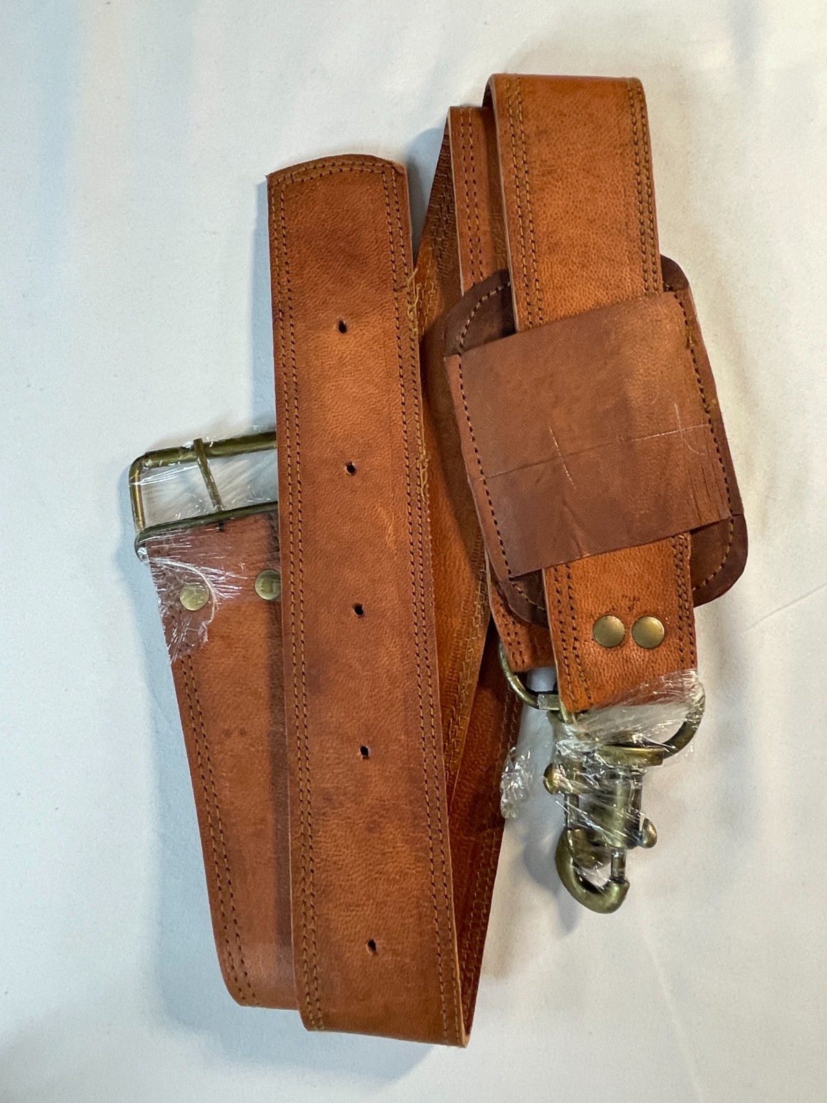 Cuero Brown Solid Leather Crossbody Strap Satchel… - image 9